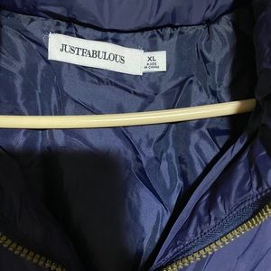 Long sleeve puffer with faux fur trim